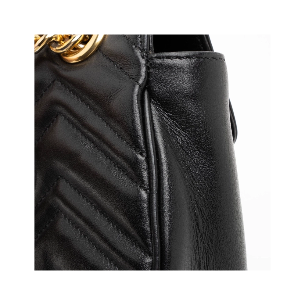 Gucci Matelasse Leather GG Marmont Mini Shoulder Bag (SHF V1dIip),GUCCI,BAGS