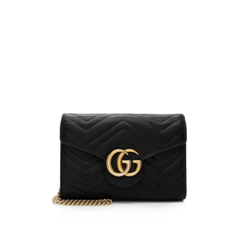 Gucci Matelasse Leather GG Marmont Mini Wallet On Chain Bag (SHF 2W0NuI),GUCCI,BAGS