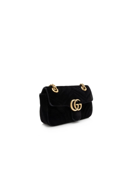Gucci Matelasse Velvet GG Marmont Mini Shoulder Bag (SHF 22601),GUCCI,BAGS