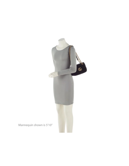 Gucci Matelasse Velvet GG Marmont Mini Shoulder Bag (SHF 22601),GUCCI,BAGS