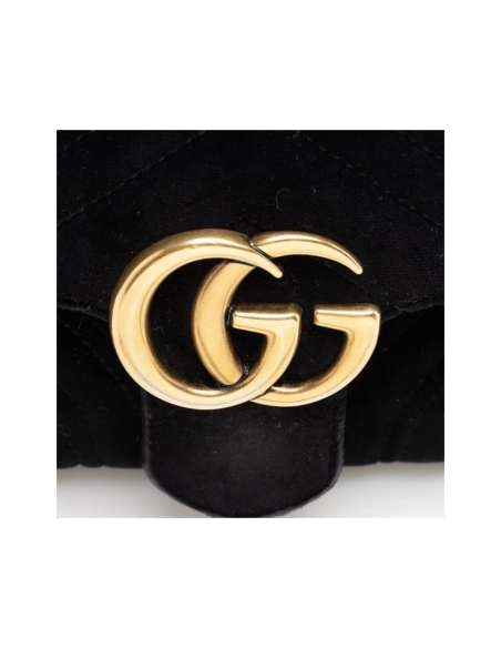 Gucci Matelasse Velvet GG Marmont Mini Shoulder Bag (SHF 22601),GUCCI,BAGS
