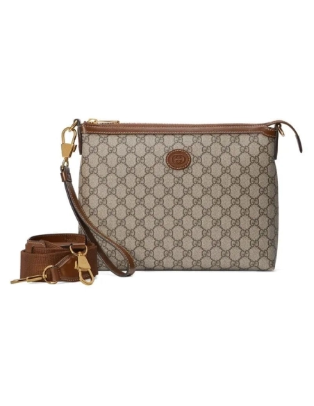 GUCCI MESSENGER BAG WITH INTERLOCKING G,GUCCI,BAGS