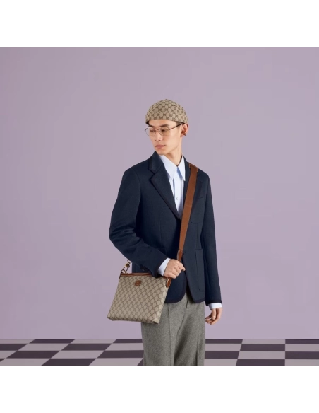 GUCCI MESSENGER BAG WITH INTERLOCKING G,GUCCI,BAGS