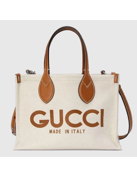 GUCCI MINI TOTE BAG WITH GUCCI PRINT,GUCCI,BAGS