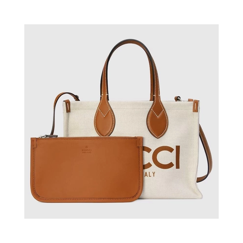 GUCCI MINI TOTE BAG WITH GUCCI PRINT,GUCCI,BAGS