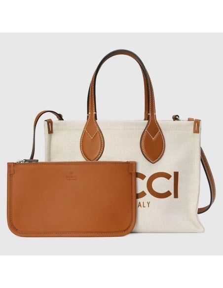 GUCCI MINI TOTE BAG WITH GUCCI PRINT,GUCCI,BAGS