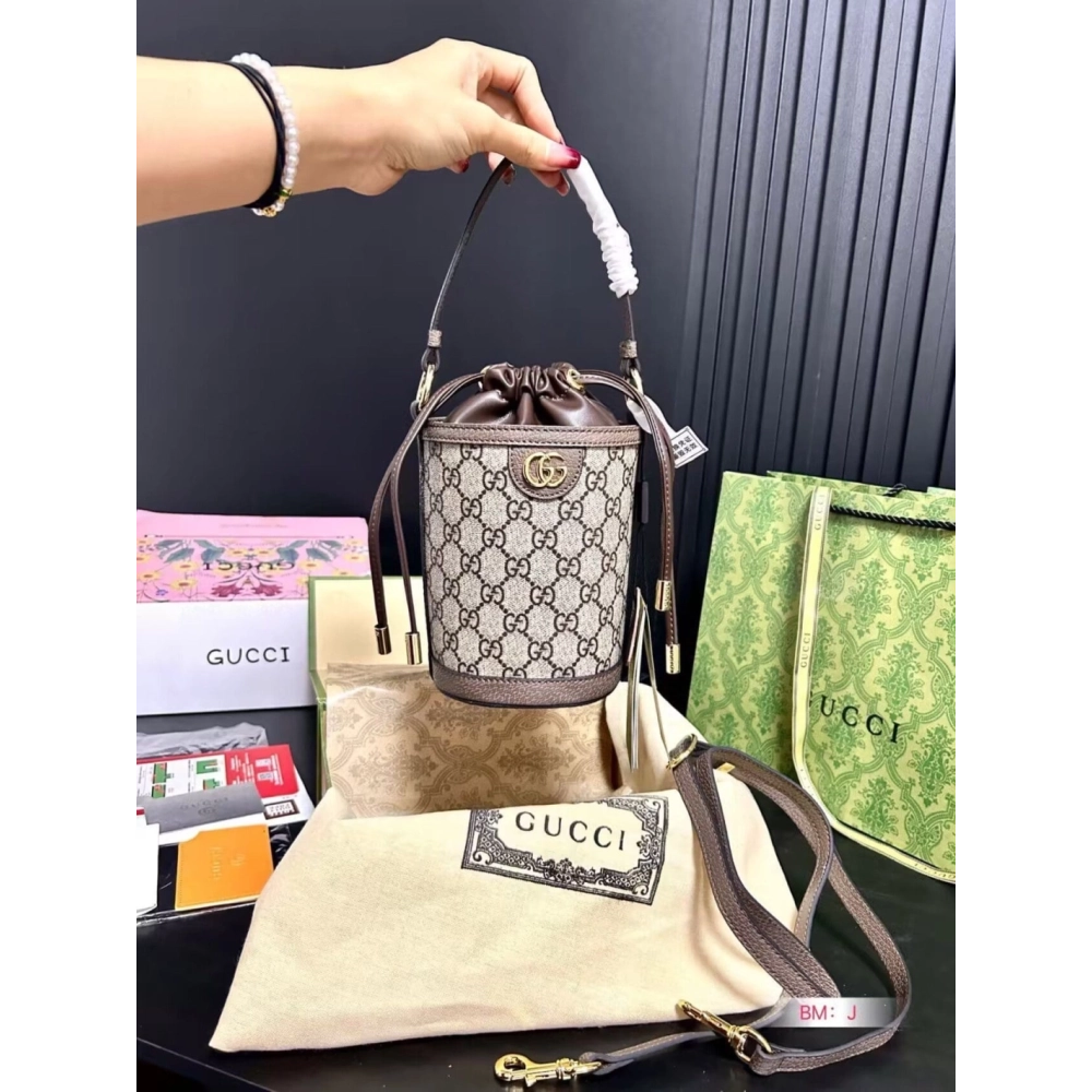 GUCCI OPHIDIA MINI BUCKET BAG,GUCCI,BAGS