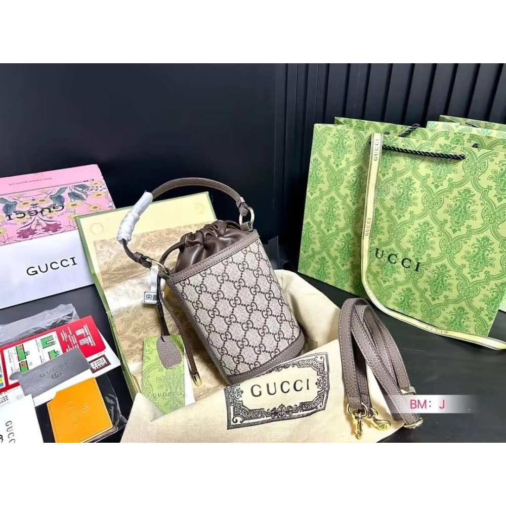 GUCCI OPHIDIA MINI BUCKET BAG,GUCCI,BAGS
