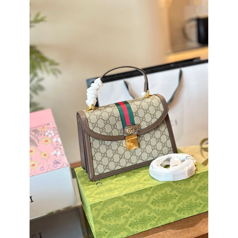 GUCCI OPHIDIA TOP HANDLE SMALL BAG,GUCCI,BAGS