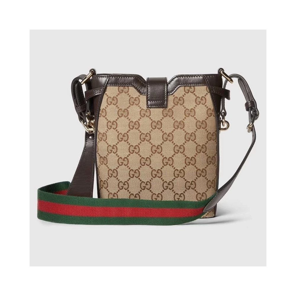 GUCCI ORIGINAL GG SMALL BUCKET BAG,GUCCI,BAGS