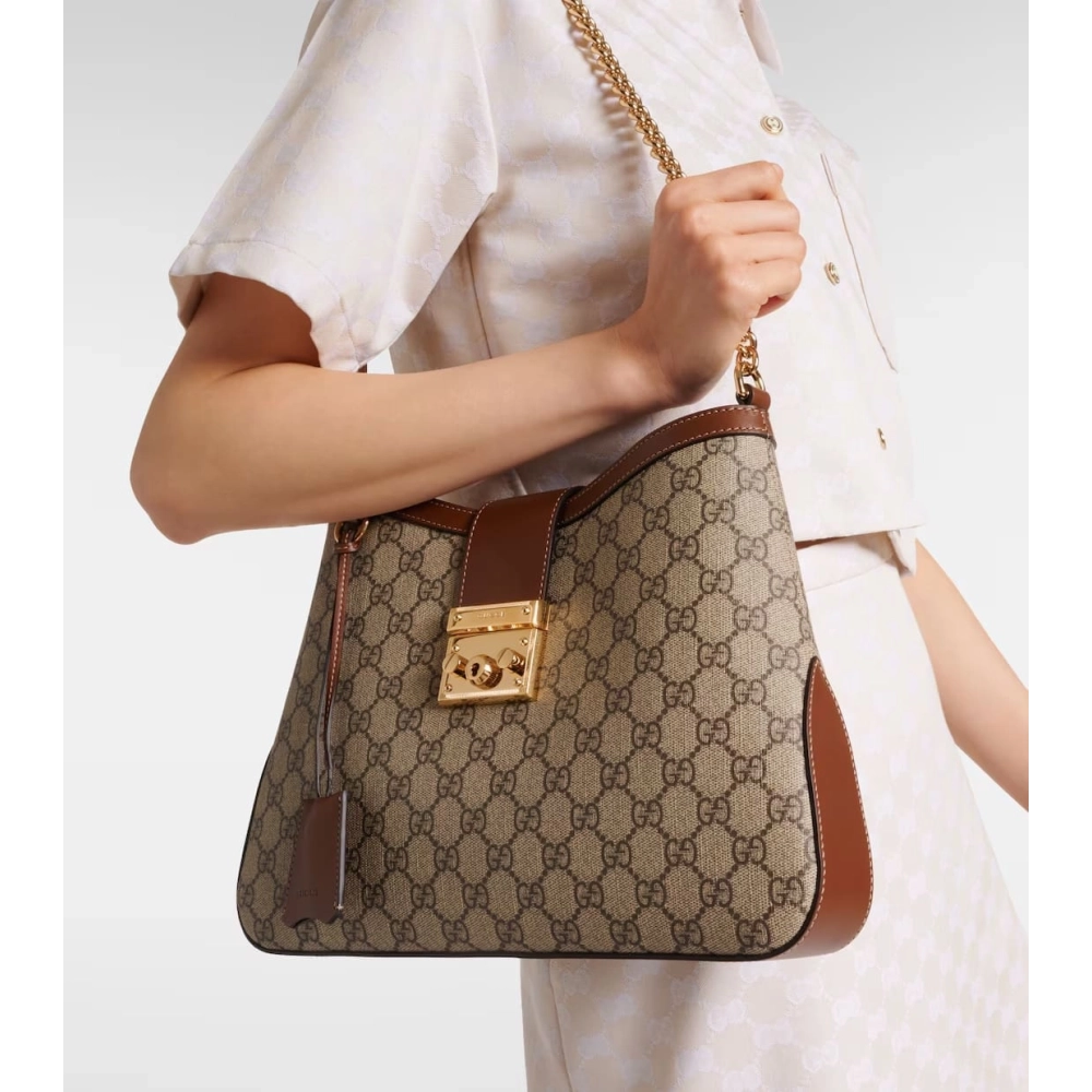 Gucci Padlock Medium GG Canvas Shoulder Bag,GUCCI,BAGS