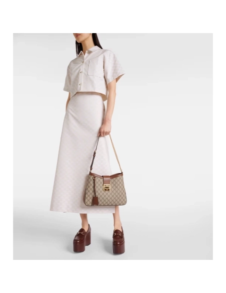 Gucci Padlock Medium GG Canvas Shoulder Bag,GUCCI,BAGS
