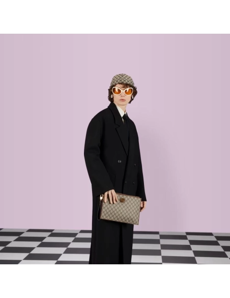 GUCCI POUCH WITH INTERLOCKING G,GUCCI,BAGS