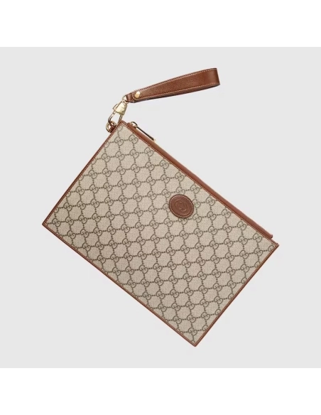 GUCCI POUCH WITH INTERLOCKING G,GUCCI,BAGS
