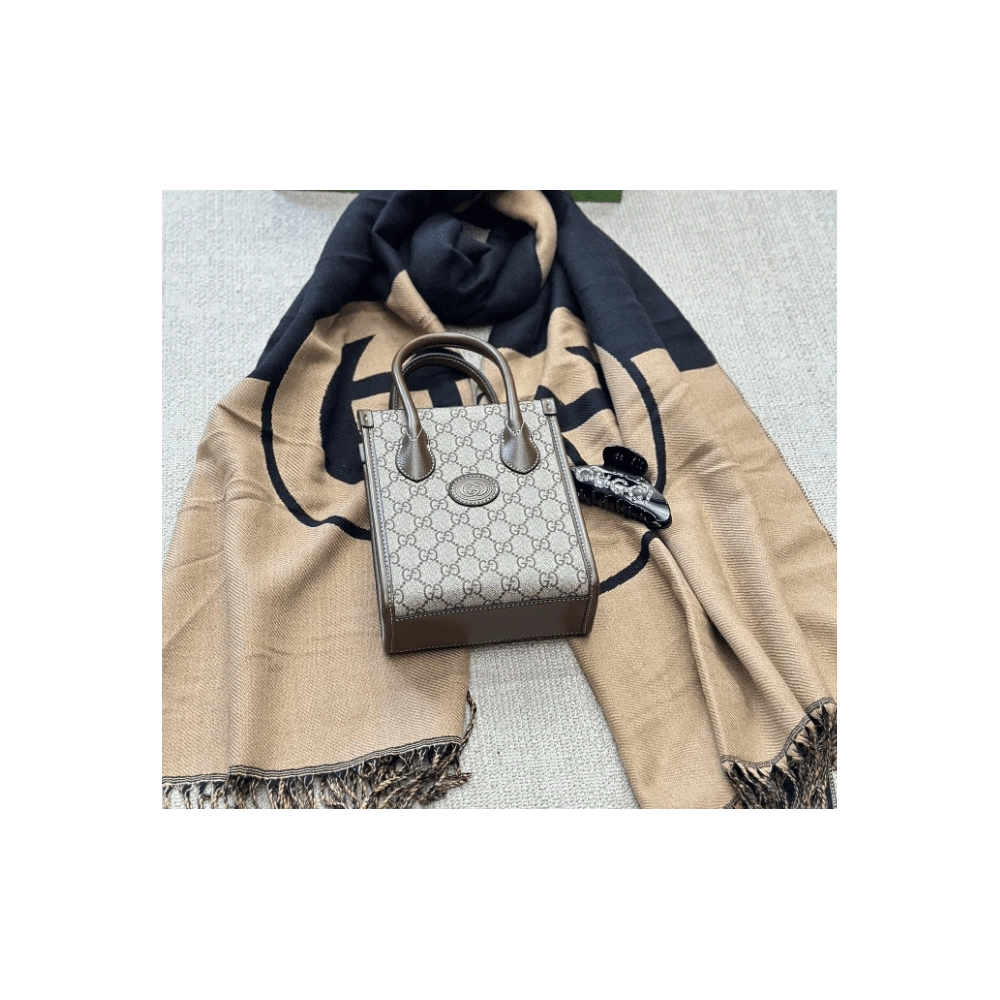 MINI TOTE BAG WITH INTERLOCKING G,GUCCI,BAGS