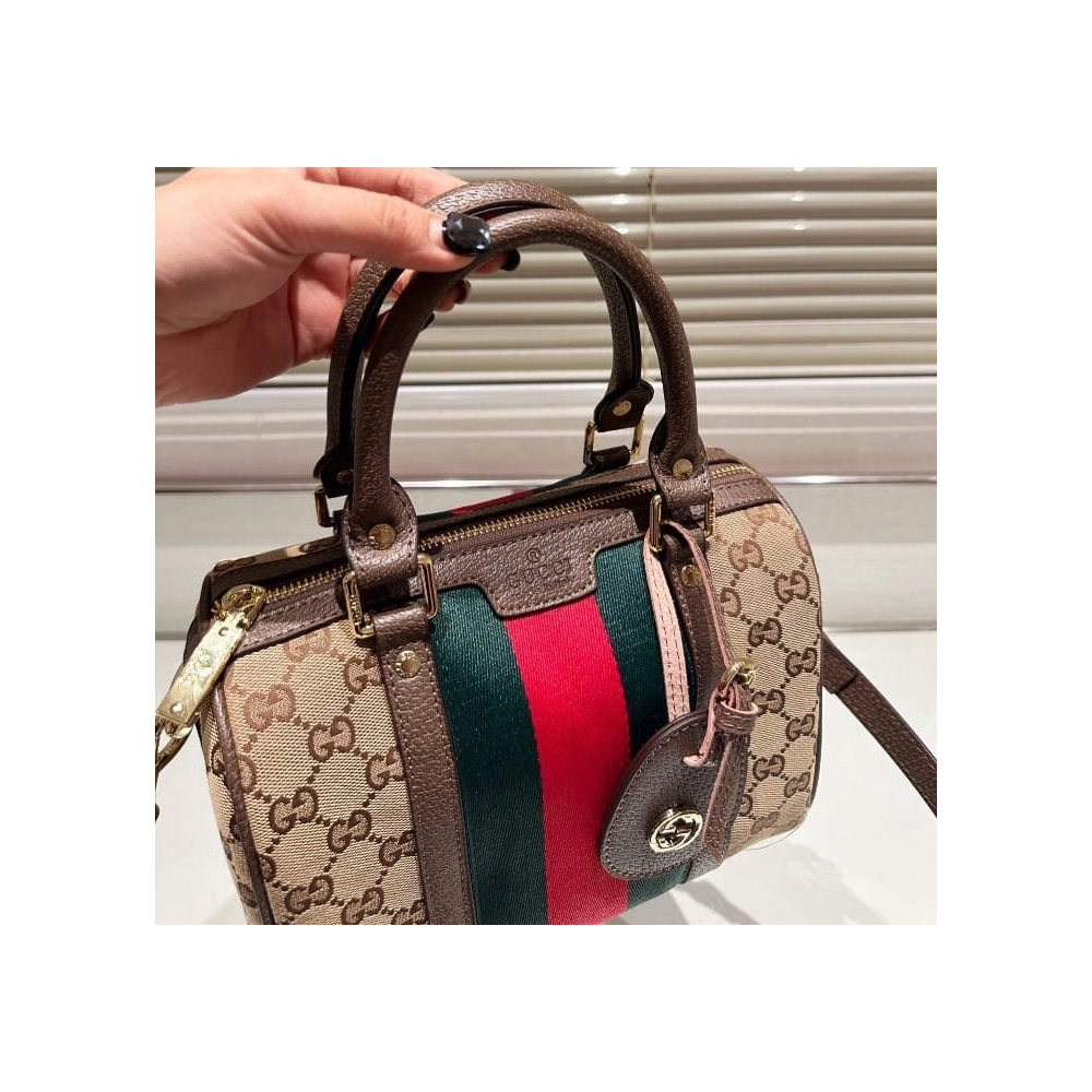 VINTAGE WEB ORIGINAL GG CANVAS BOSTON BAG,GUCCI,BAGS