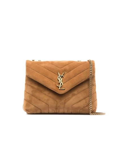 LOULOU SMALL CHAIN BAG IN ¡°Y¡± QUILTED SUEDE,YSL,BAGS