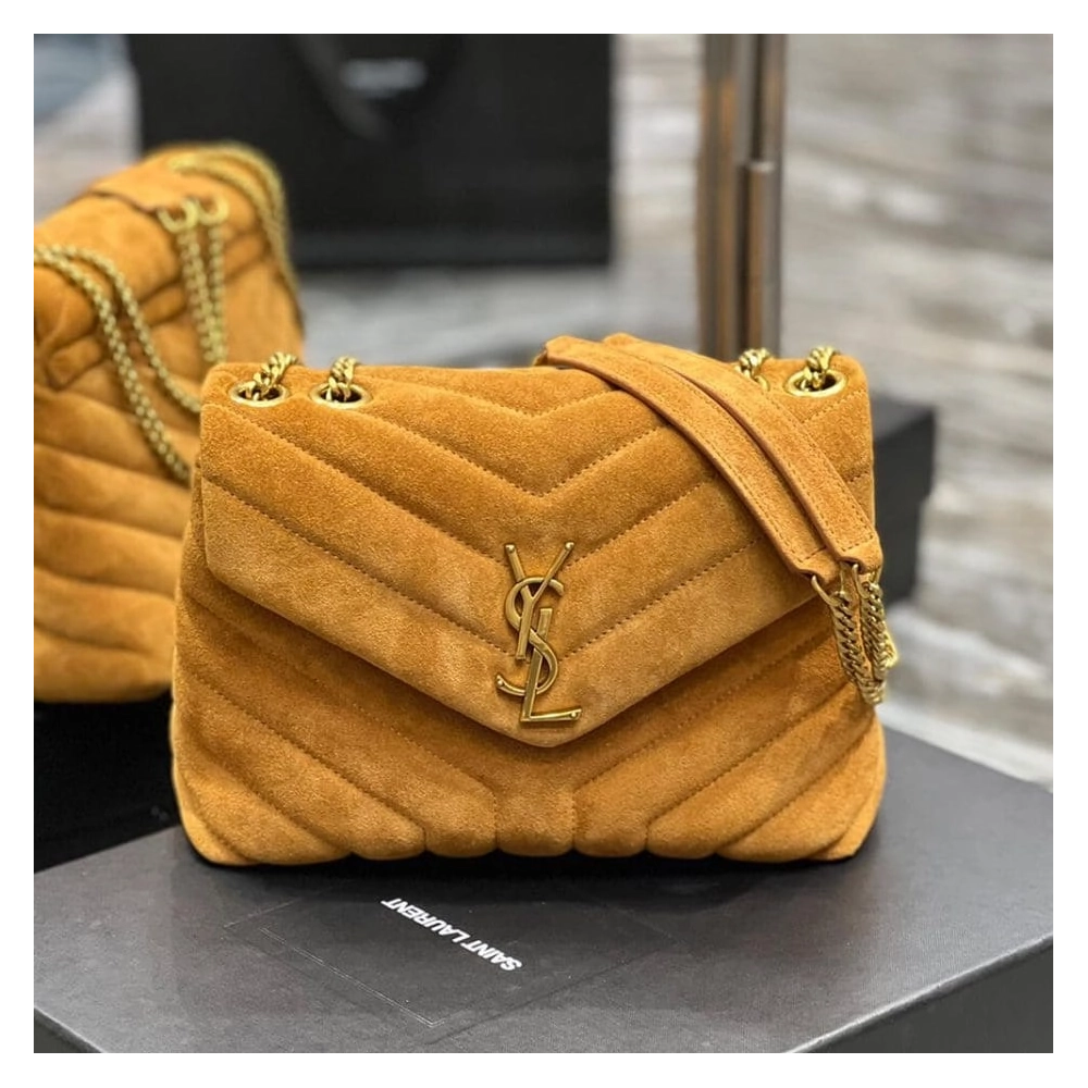 LOULOU SMALL CHAIN BAG IN ¡°Y¡± QUILTED SUEDE,YSL,BAGS