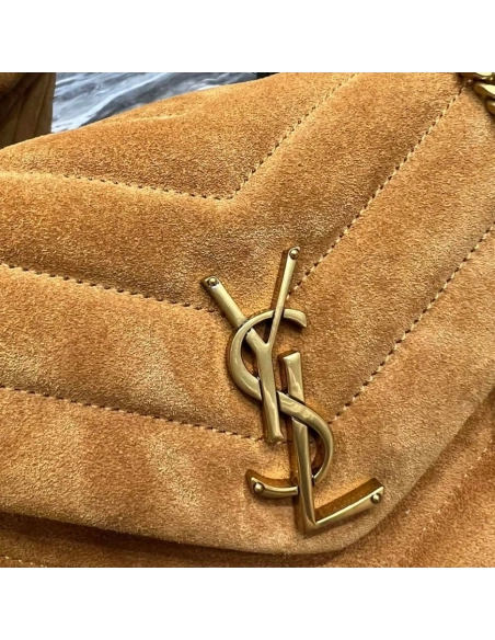 LOULOU SMALL CHAIN BAG IN ¡°Y¡± QUILTED SUEDE,YSL,BAGS
