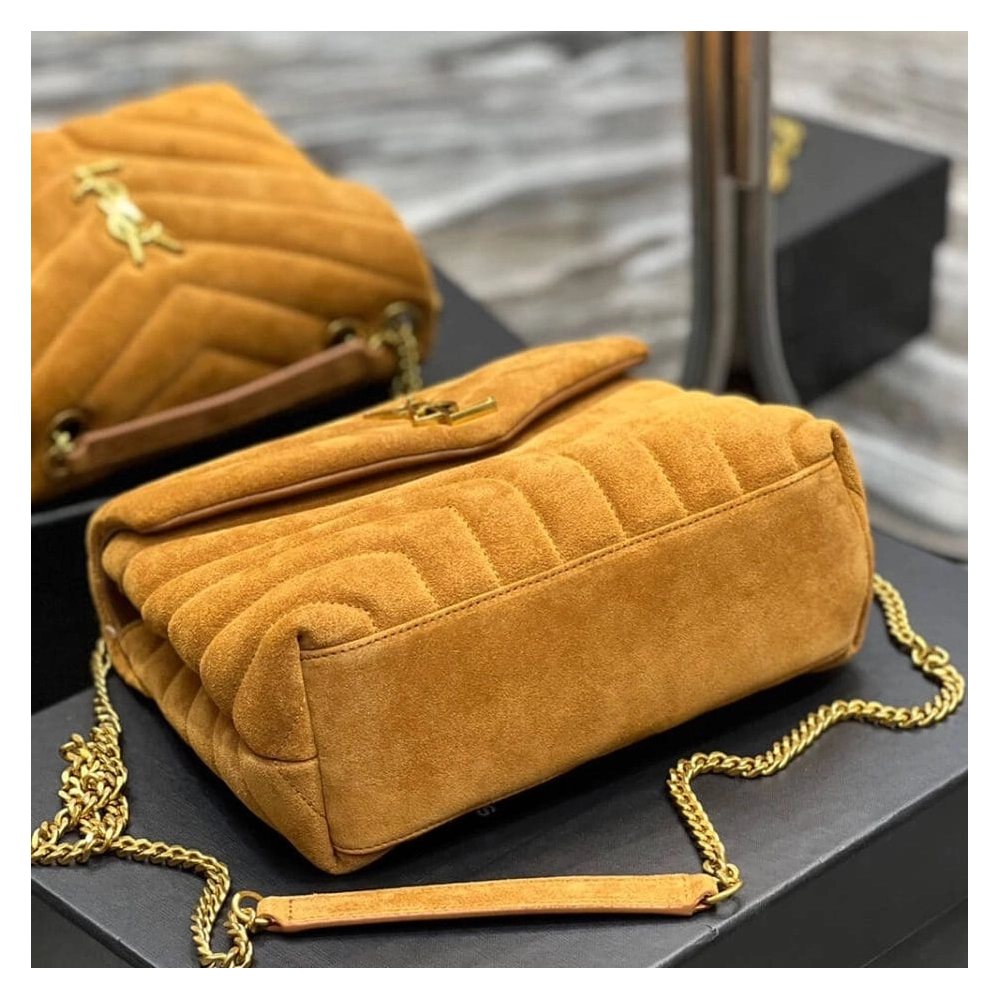 LOULOU SMALL CHAIN BAG IN ¡°Y¡± QUILTED SUEDE,YSL,BAGS