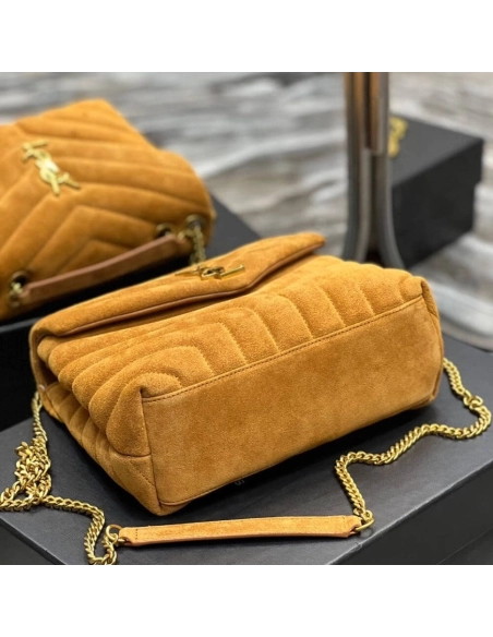 LOULOU SMALL CHAIN BAG IN ¡°Y¡± QUILTED SUEDE,YSL,BAGS