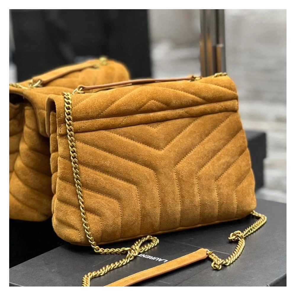 LOULOU SMALL CHAIN BAG IN ¡°Y¡± QUILTED SUEDE,YSL,BAGS