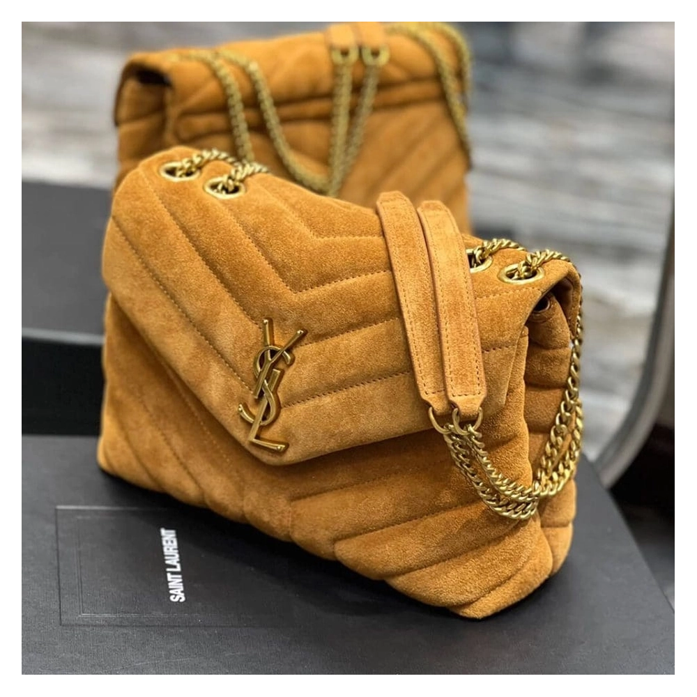 LOULOU SMALL CHAIN BAG IN ¡°Y¡± QUILTED SUEDE,YSL,BAGS