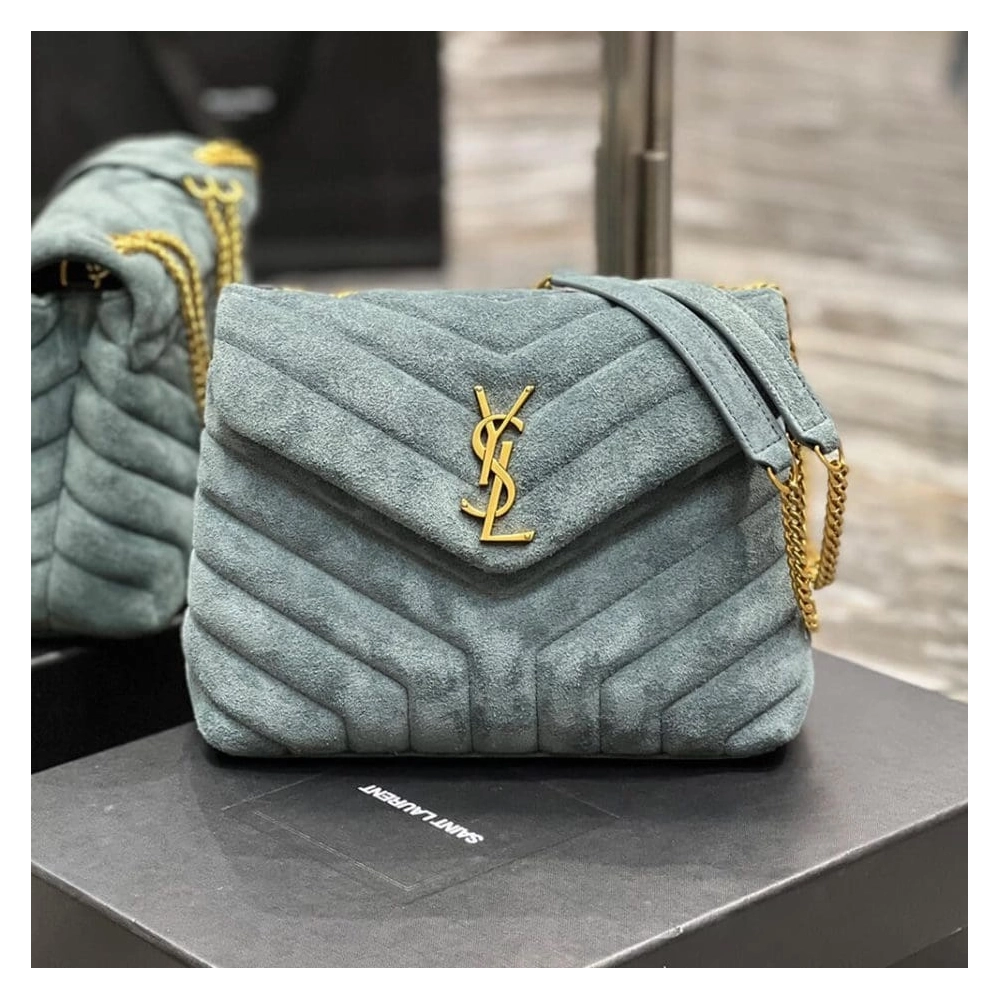 LOULOU SMALL CHAIN BAG IN ¡°Y¡± QUILTED SUEDE,YSL,BAGS