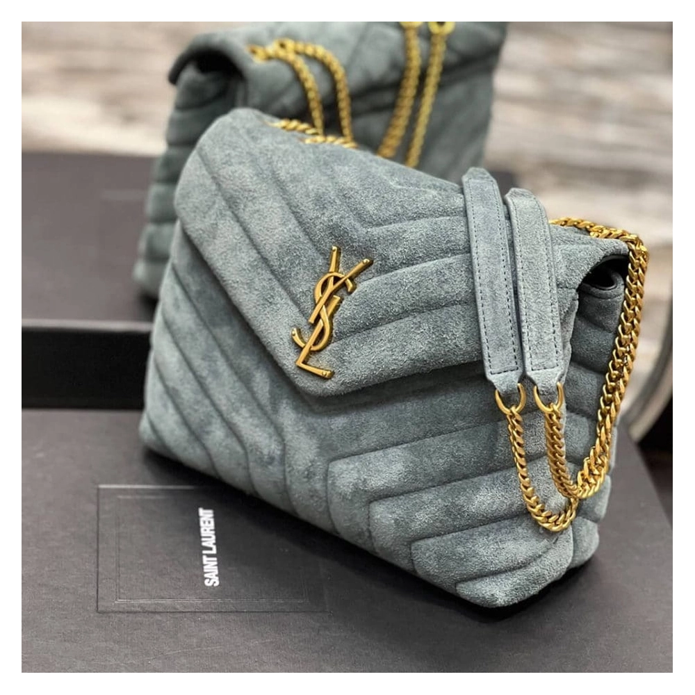 LOULOU SMALL CHAIN BAG IN ¡°Y¡± QUILTED SUEDE,YSL,BAGS