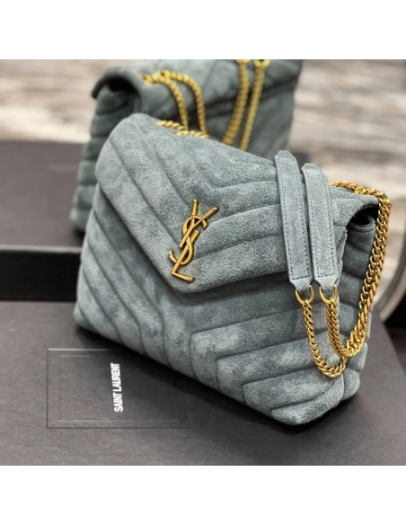 LOULOU SMALL CHAIN BAG IN ¡°Y¡± QUILTED SUEDE,YSL,BAGS