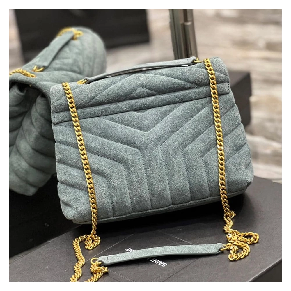 LOULOU SMALL CHAIN BAG IN ¡°Y¡± QUILTED SUEDE,YSL,BAGS