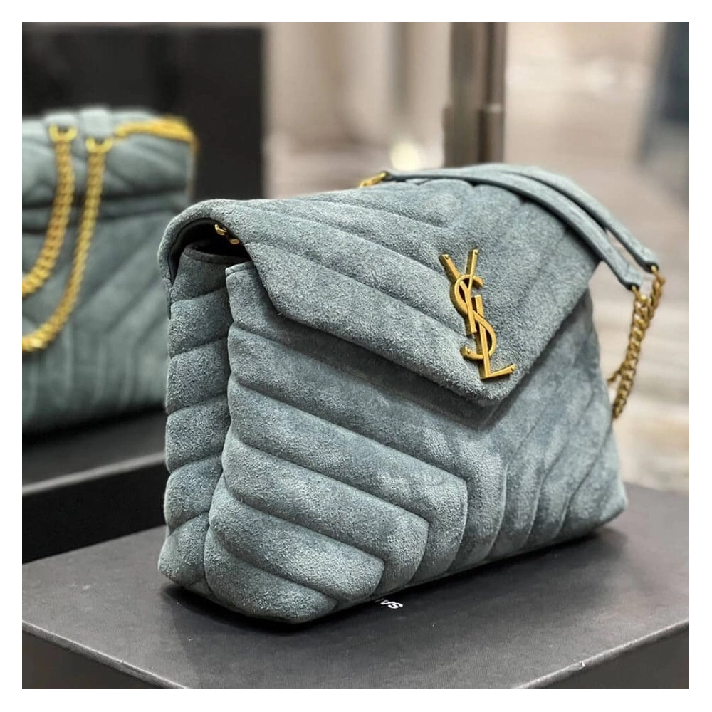 LOULOU SMALL CHAIN BAG IN ¡°Y¡± QUILTED SUEDE,YSL,BAGS