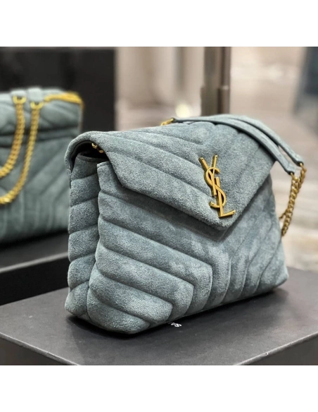 LOULOU SMALL CHAIN BAG IN ¡°Y¡± QUILTED SUEDE,YSL,BAGS