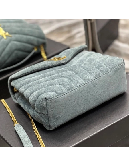 LOULOU SMALL CHAIN BAG IN ¡°Y¡± QUILTED SUEDE,YSL,BAGS