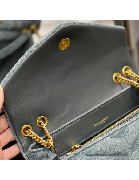 LOULOU SMALL CHAIN BAG IN ¡°Y¡± QUILTED SUEDE,YSL,BAGS