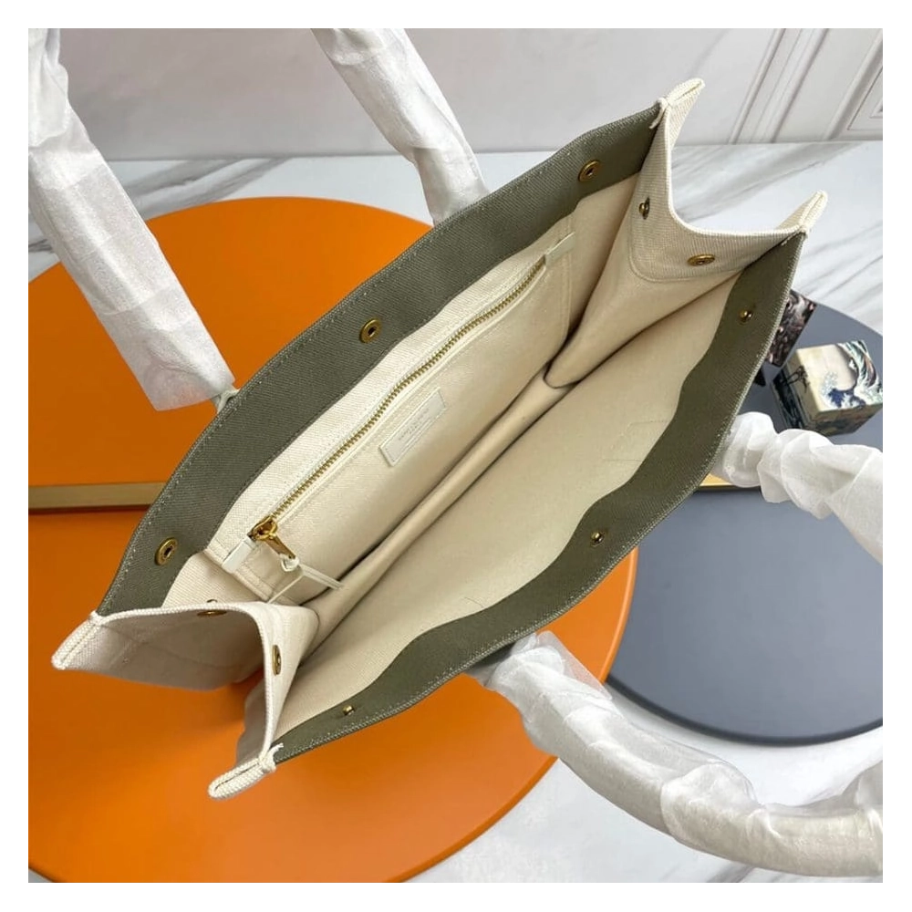 RIVE GAUCHE SMALL TOTE BAG IN LINEN AND LEATHER,YSL,BAGS