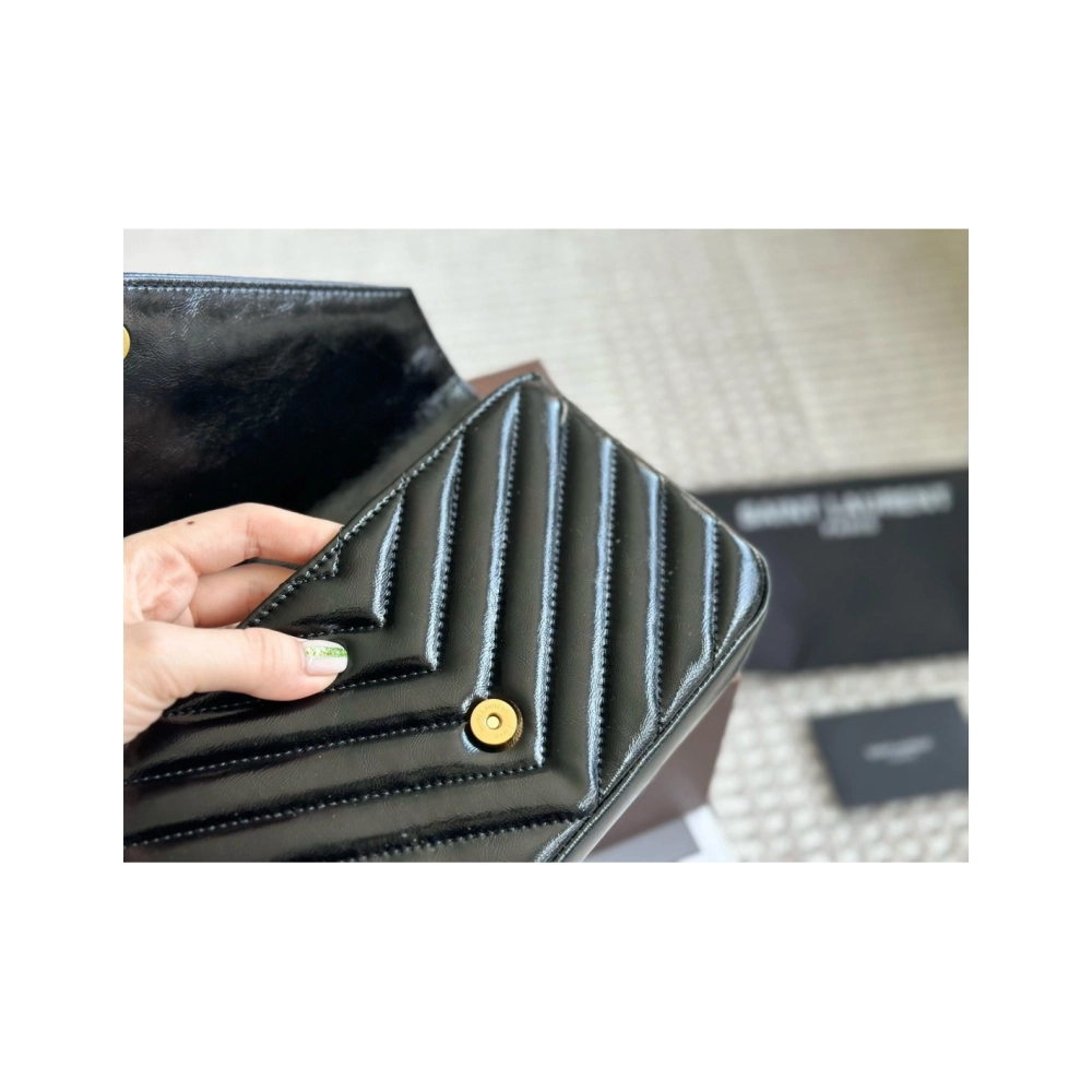 SAINT LAURENT BLACK COLLEGE MINI SHOULDER BAG,YSL,BAGS