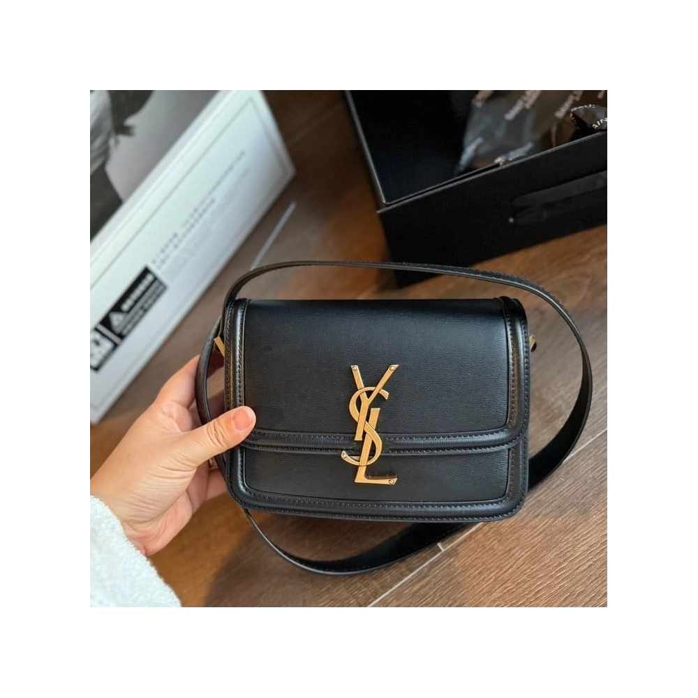 SAINT LAURENT BLACK SOLFERINO SHOULDER BAG,YSL,BAGS