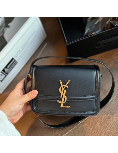 SAINT LAURENT BLACK SOLFERINO SHOULDER BAG,YSL,BAGS