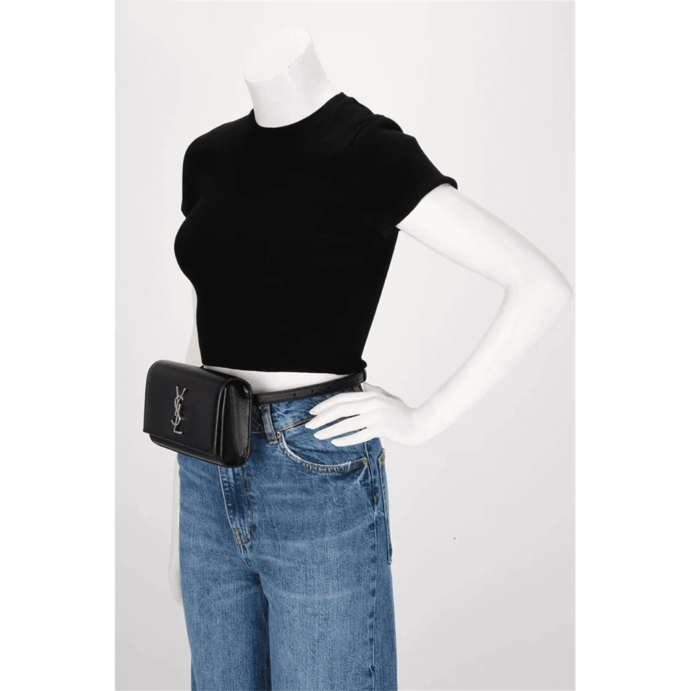 Saint Laurent Black Grain De Poudre Kate Belt Bag,YSL,BAGS
