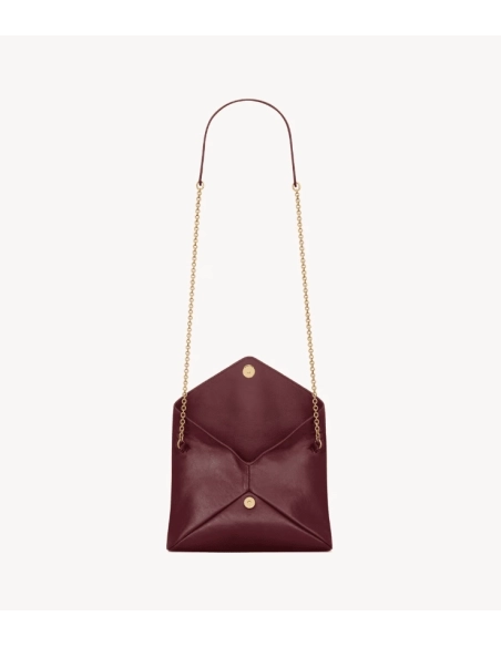 Saint Laurent CASSANDRE Chain Pouch In Shiny Leather DARK RUBY,YSL,BAGS