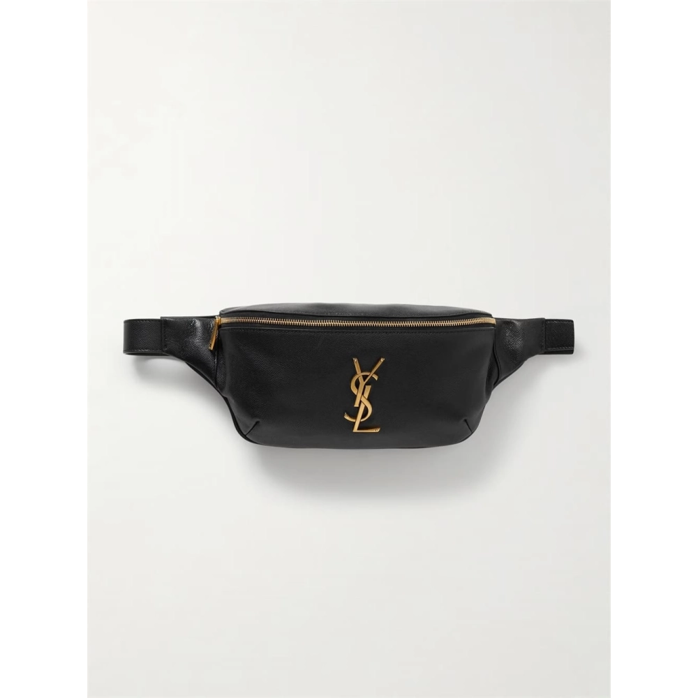 SAINT LAURENT Cassandre Textured Leather Belt Bag,YSL,BAGS