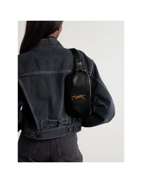 SAINT LAURENT Cassandre Textured Leather Belt Bag,YSL,BAGS