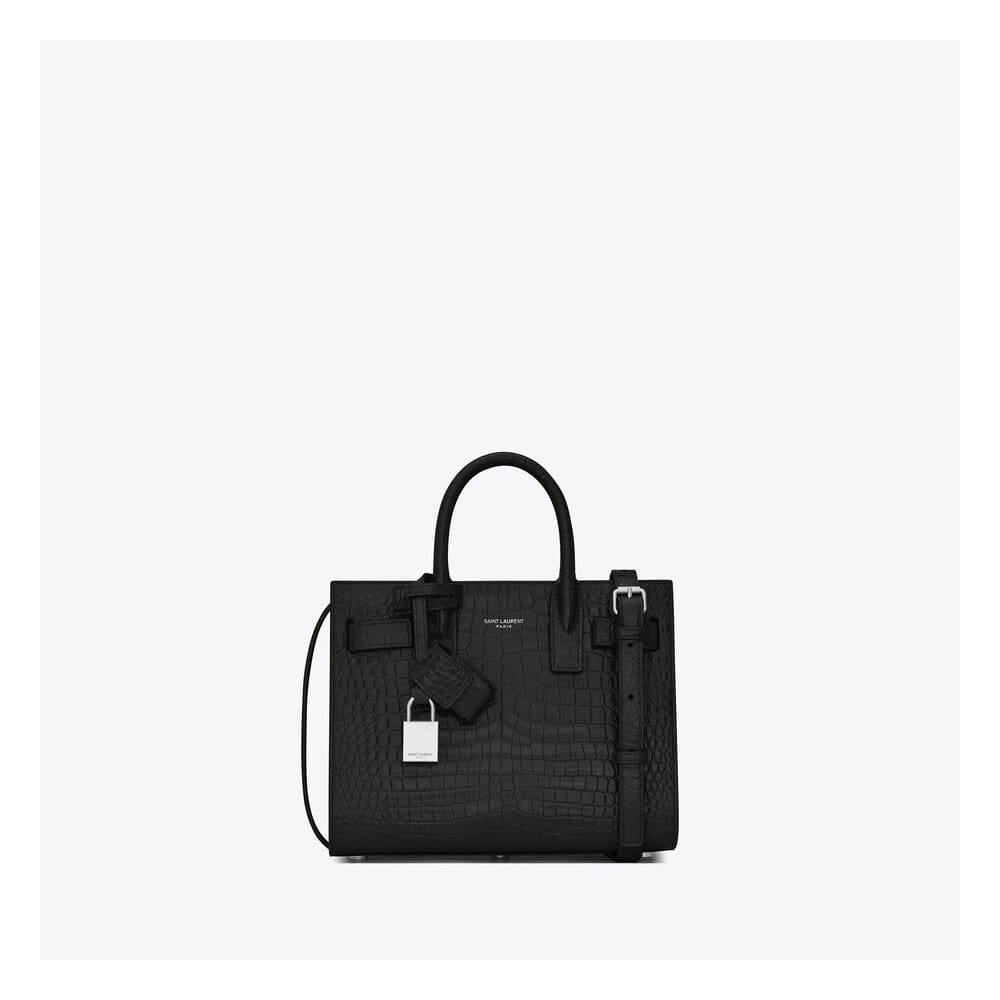 Saint Laurent Classic Sac De Jour Nano In Embossed Crocodile Shi,YSL,BAGS