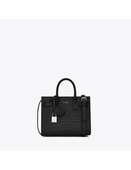 Saint Laurent Classic Sac De Jour Nano In Embossed Crocodile Shi,YSL,BAGS