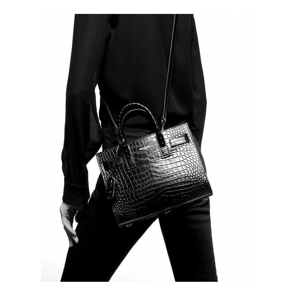 Saint Laurent Classic Sac De Jour Nano In Embossed Crocodile Shi,YSL,BAGS