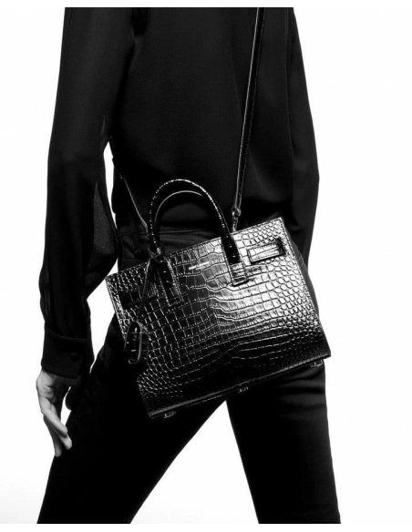 Saint Laurent Classic Sac De Jour Nano In Embossed Crocodile Shi,YSL,BAGS