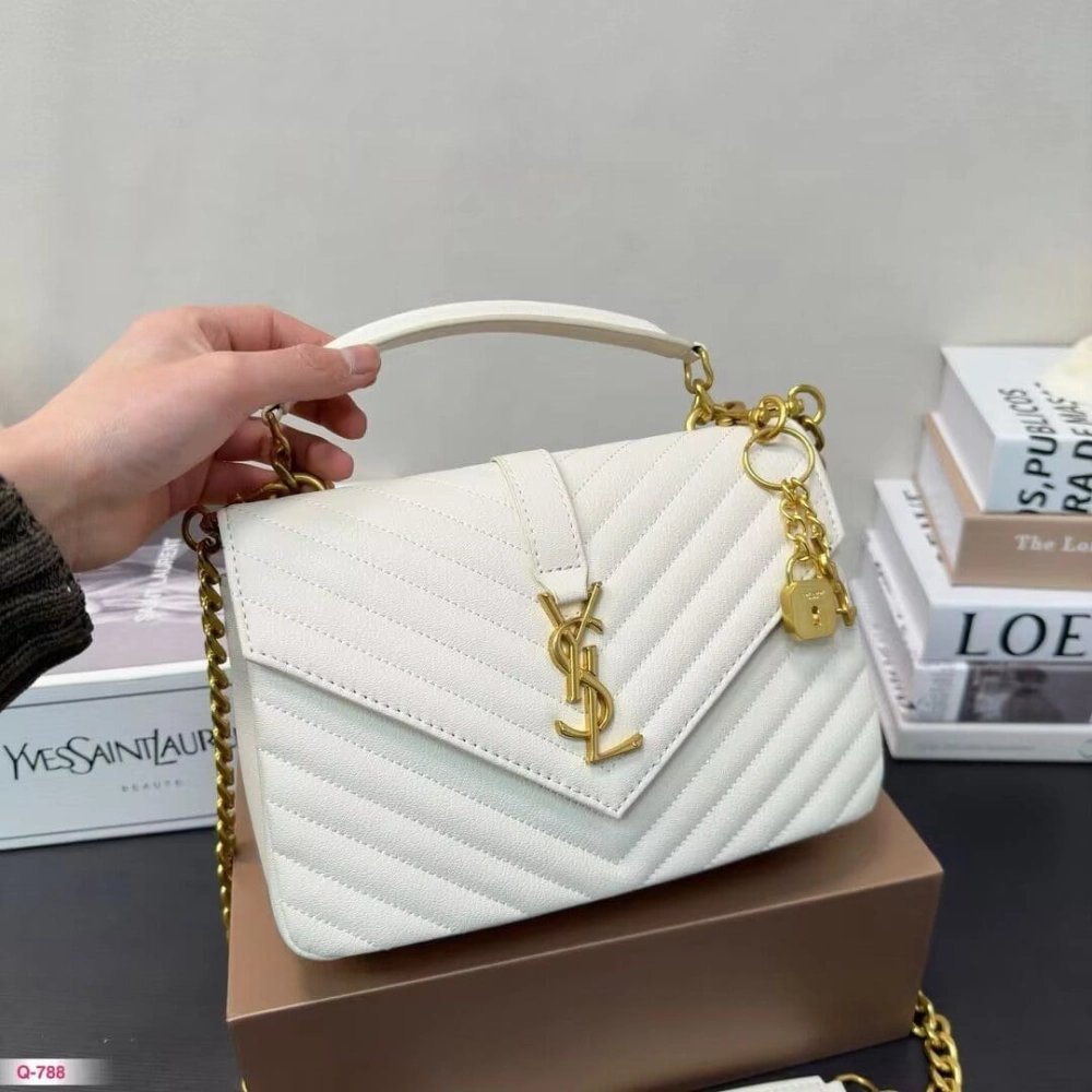 SAINT LAURENT College Medium Leather Shoulder Bag,YSL,BAGS