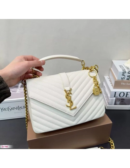 SAINT LAURENT College Medium Leather Shoulder Bag,YSL,BAGS