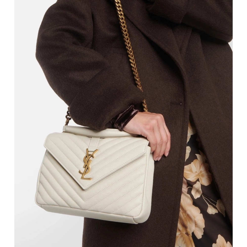 SAINT LAURENT College Medium Leather Shoulder Bag,YSL,BAGS